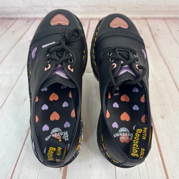 Dr. Martens 1461 Lace Up Quad Heart Leather Platform Shoes Women’s Size 7 - Picture 7 of 10
